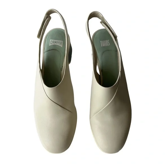 Camper Twins Velcro Slingback Mule Boot Shoe White Size 38 US Size 7.5 - Picture 4 of 14